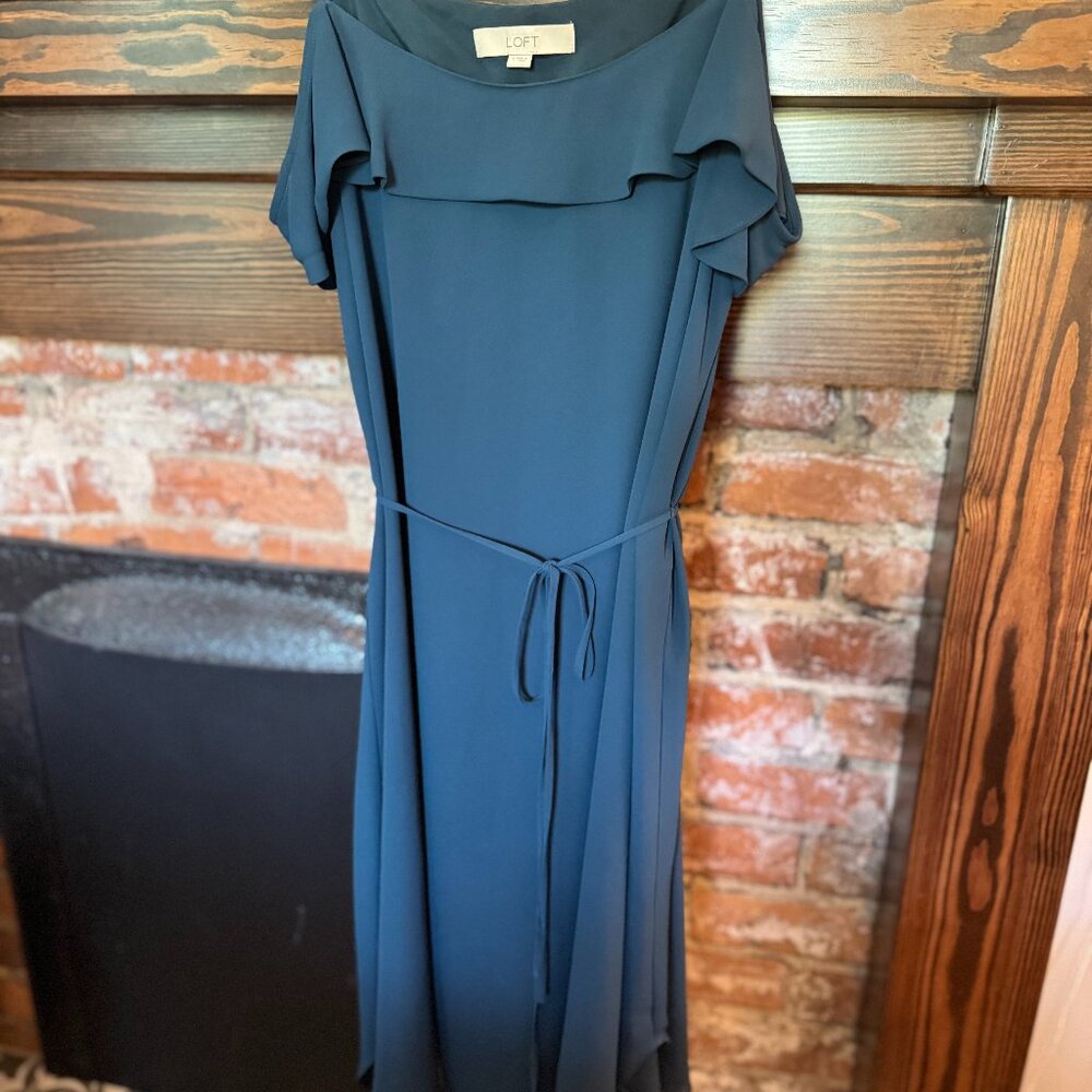 Loft Flowy Blue Dress - Size L